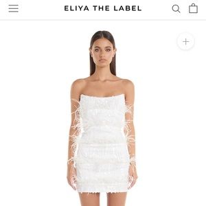 Eliya the Label Tiffany White Feather Sequin Mini Dress